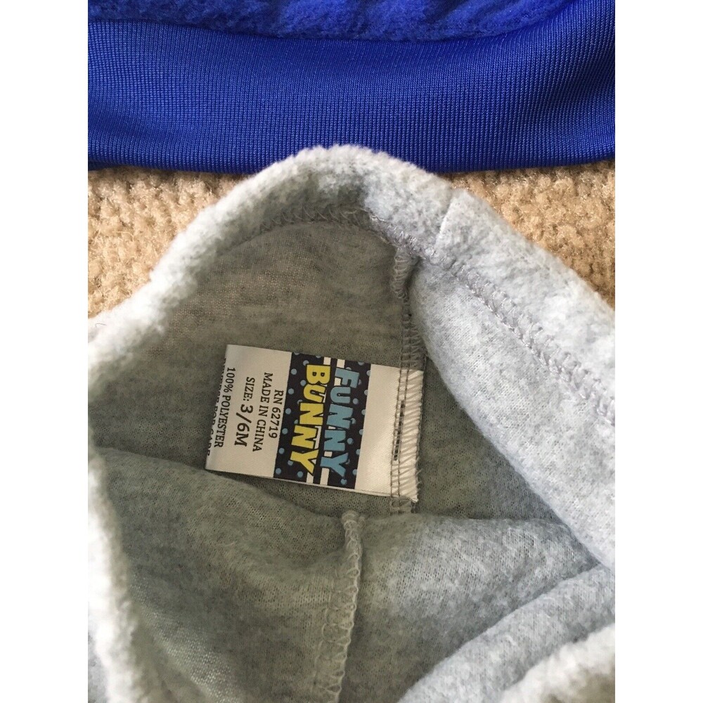 Funny Bunny Baby Boys Fleece 2 Piece Jogger Suit Set Size 3/6 Months Multi-Color - Picture 5 of 6